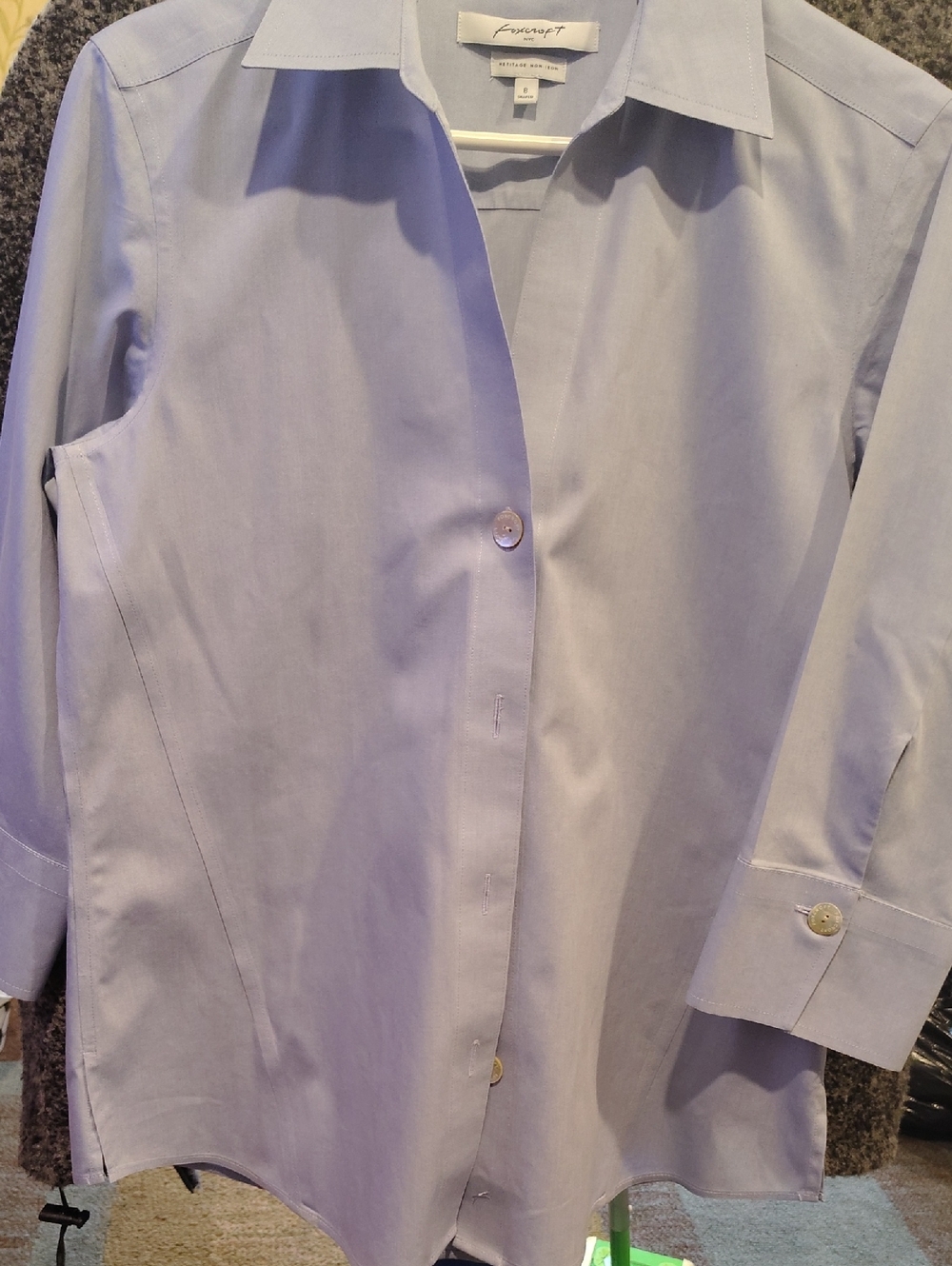 Foxcroft Men's Light Blue Classic Button-Up Shirt